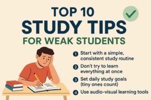 Helpful study tips for weak students to improve learning